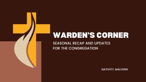 Warden's corner blog banner with orange cross