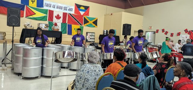 Panatics steelpan in front of Multicultural Day 2024 event stage